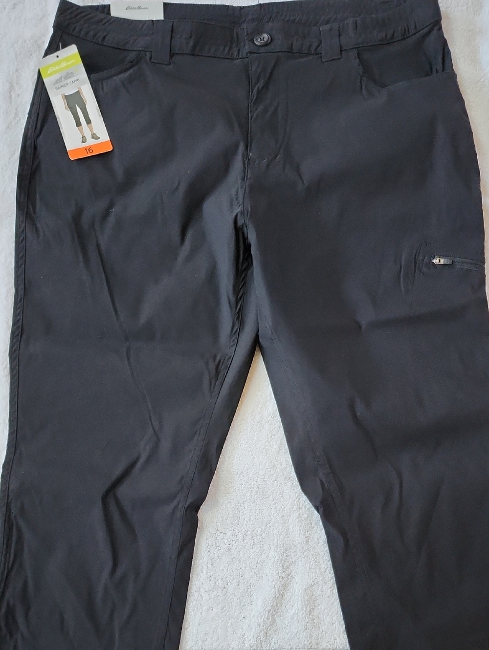 Eddie Bauer Women's Raier Black Performance Capri Size 16 New